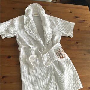 White Waffle Knit Robe with Monogram